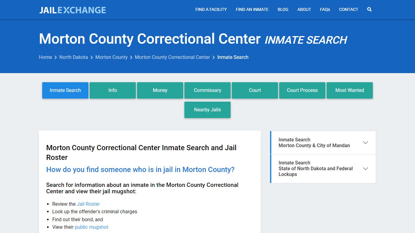 Morton County Correctional Center Inmate Search - Jail Exchange