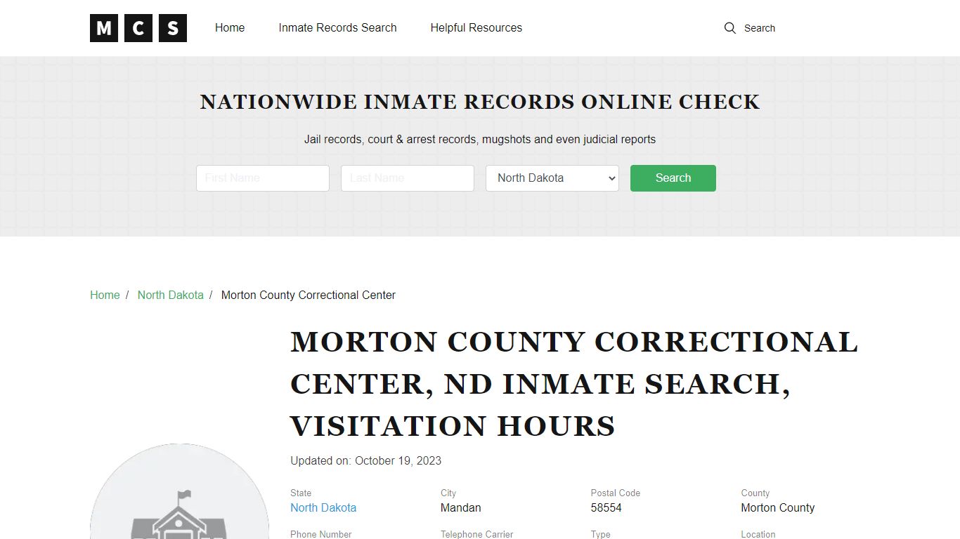 Morton County, ND Jail Inmates Search, Visitation Rules